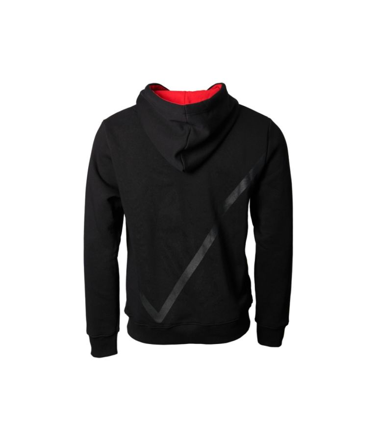 Black hoodie with red stripes store