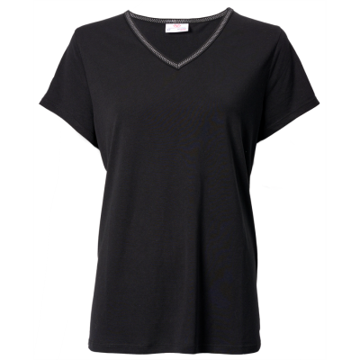 WOMEN'S BLACK  V-NECK T-SHIRT