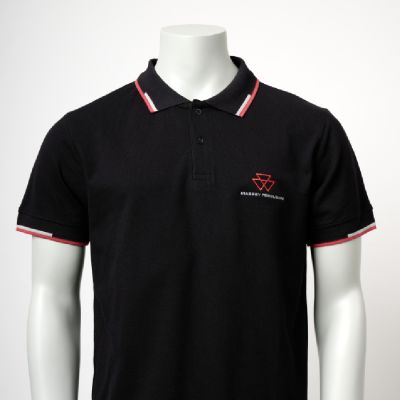 Herren-Poloshirt „Born to Farm“ in klassischem Schwarz