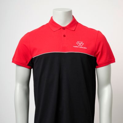 Herren-Polohemd in Rot und Schwarz