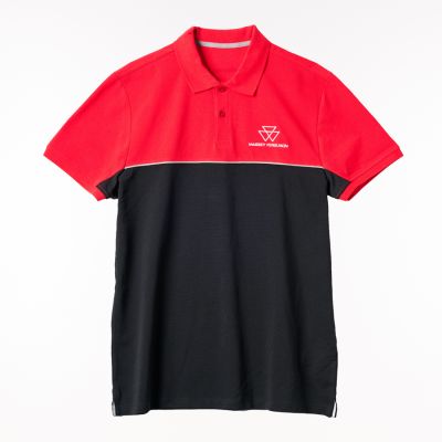 Polo da uomo bicolore rosso e nero