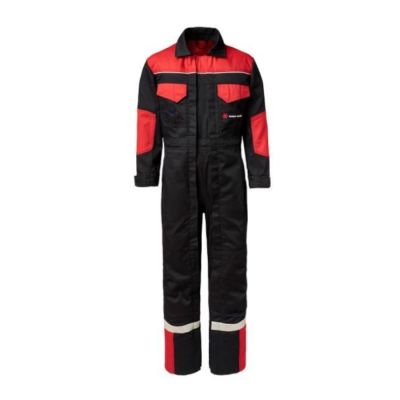 BLACK AND RED CHILDREN'S DOUBLE ZIP OVERALLS