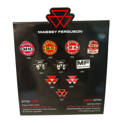Sæt med 10 Massey Ferguson-logo-pins – samlerudstilling