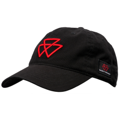 RED LOGO BLACK CAP FRONT