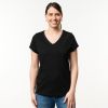 MF Women’s Black V-Neck T-Shirt 3 - Thumbnail 3