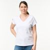 MF Women’s White V-Neck T-Shirt 3 - Thumbnail 3