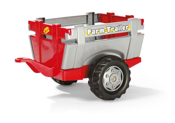 Remolque, rojo y plateado para el tractor de pedales de Massey Ferguson