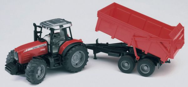 MF 7480 with tipping trailer 1:16