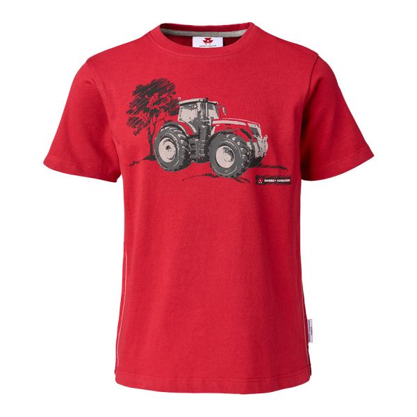 KIDS’ RED T-SHIRT WITH TRACTOR PRINT | NEW LOGO