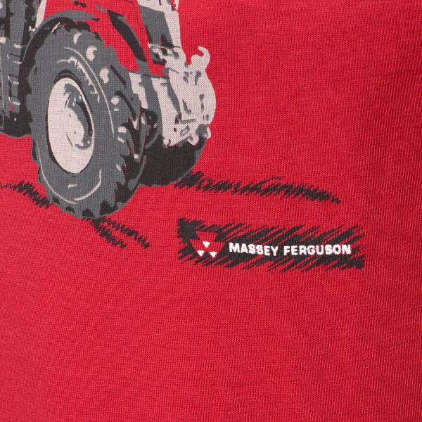KIDS’ RED T-SHIRT WITH TRACTOR PRINT