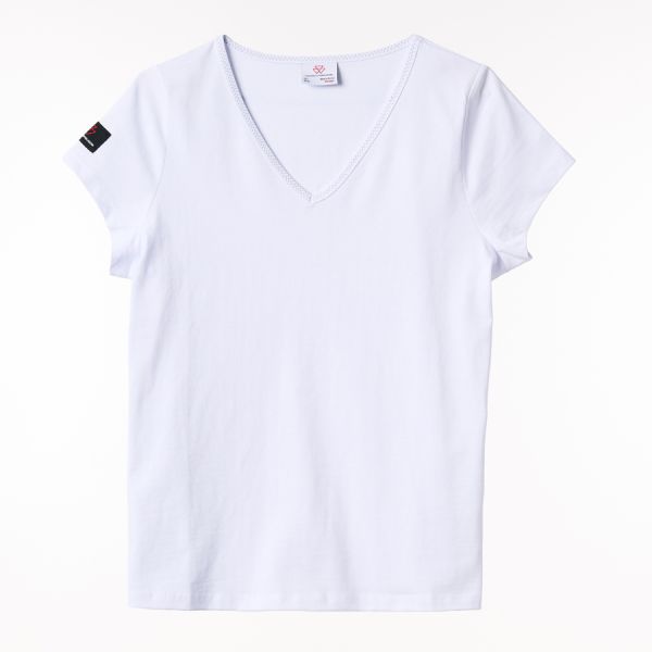 MF Women’s White V-Neck T-Shirt