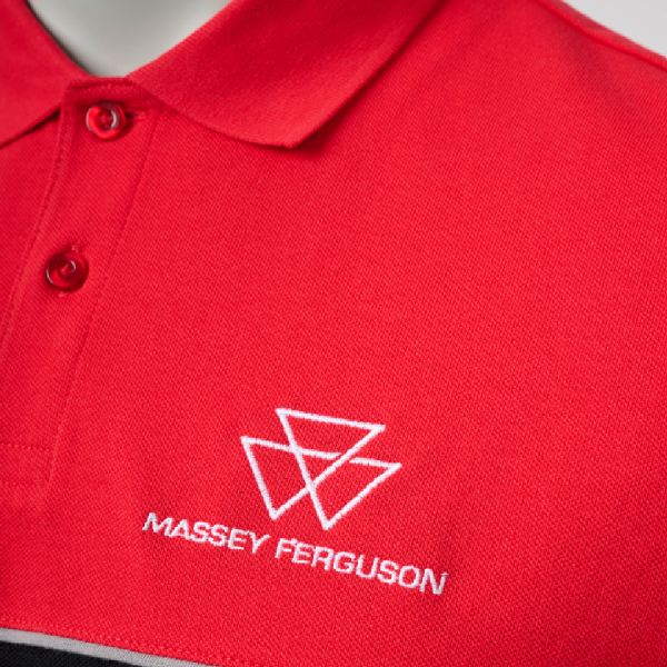 Men’s Two-Tone Red & Black Polo Shirt logo