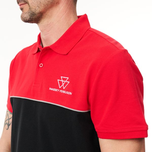 Men’s Two-Tone Red & Black Polo Shirt 3 - Zoom 5