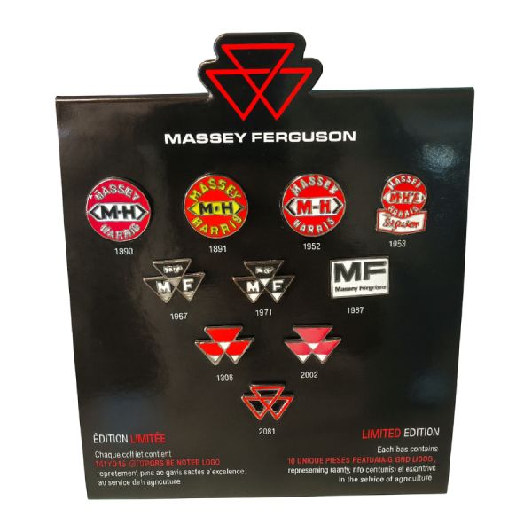 Set of 10 Massey Ferguson Logo Pins – Collector’s Display